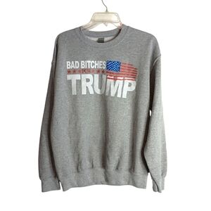Gildan Gray Graphic Crewneck Trump Sweatshirt - Size M